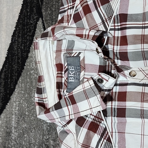 BKE ATHLETIC FIT PLAID SNAP-BUTTON LONG-SLEEVED SHIRT XXL - Picture 3 of 14